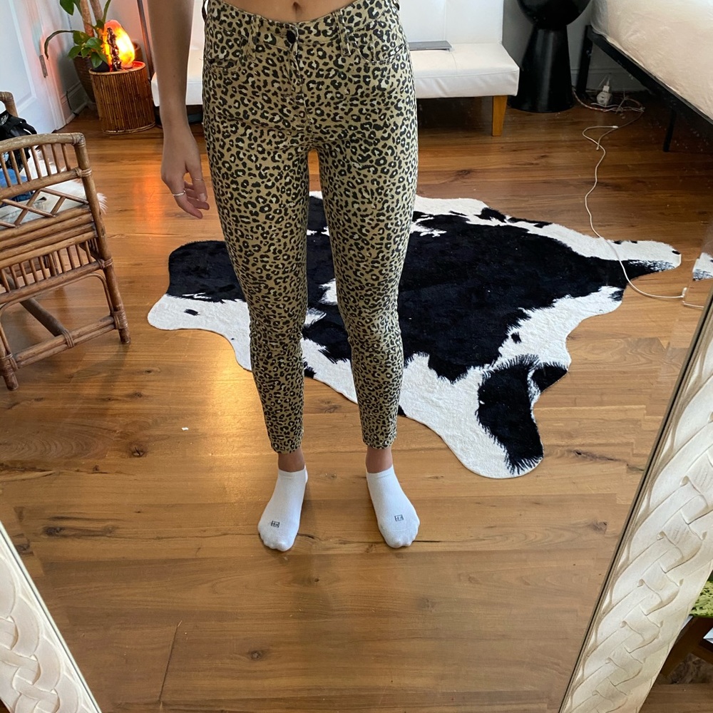 Leopard printed jeans